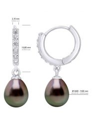 ATELIERS SAINT GERMAIN Srebrne kolczyki-kreole z cyrkoniami i perłami Tahiti rozmiar: onesize. Szare kolczyki damskie ATELIERS SAINT GERMAIN, z cyrkonią, srebrne. Za 413.99 zł.