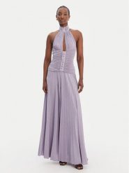 Elisabetta Franchi Sukienka wieczorowa AB-R18-61E2-V760 Fioletowy Regular Fit. Fioletowe sukienki damskie Elisabetta Franchi, bez wzorów, z wiskozy, wizytowe, bez ramiączek. Za 3,229.00 zł.