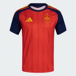 Koszulka piłkarska replika Hiszpania 26 ADIDAS domowa. Koszulki damskie Adidas, xl, bez wzorów, bez kołnierzyka, bez ramiączek. Za 439.99 zł.