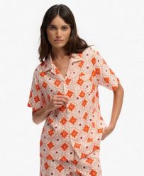 Superdry Koszula krótki rękaw Beach z nadrukiem - Relaxed Fit. Brązowe koszule damskie Superdry, na lato, bez wzorów, z bawełny, klasyczne, bez kołnierzyka, bez ramiączek. Za 228.15 zł.