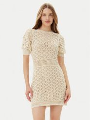 TWINSET Sukienka dzianinowa 251TT3172 Beżowy Regular Fit. Brązowe sukienki damskie Twinset, bez wzorów, z bawełny, bez ramiączek. Za 779.99 zł.