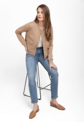 Jeansy Slim Straight, D-SUNSY. Niebieskie jeansy damskie Volcano, bez wzorów, z jeansu. Za 169.99 zł.
