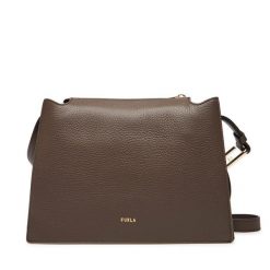 Torebka Furla. Brązowe listonoszki damskie Furla, bez wzorów, bez dodatków. Za 1,529.00 zł.