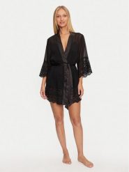 Guess Szlafrok Monica O4BX18 WFFQ0 Czarny. Czarne szlafroki damskie Guess, z aplikacjami, z syntetyku, bez kaptura. Za 329.99 zł.