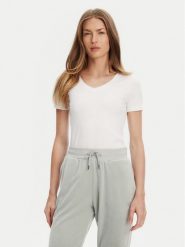 Guess T-Shirt O5RI02 KBBU1 Biały Regular Fit. Białe t-shirty damskie Guess, l, z aplikacjami, z bawełny, bez kołnierzyka. Za 99.99 zł.