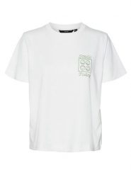 Vero Moda Koszulka w kolorze białym rozmiar: S. Białe bluzki damskie Vero Moda, s, bez wzorów, z bawełny, bez kołnierzyka, bez ramiączek. Za 65.95 zł.