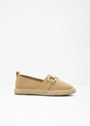 Espadryle ze sprzączką. Czarne balerinki damskie bonprix, bez wzorów, bez obcasa. Za 79.99 zł.