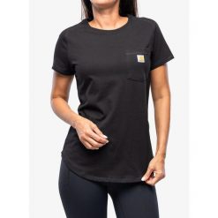 Koszulka damska Carhartt Midweight S/S Pocket T-Shirt. Czarne koszulki sportowe damskie Carhartt, s, bez wzorów, bez ramiączek. Za 114.99 zł.