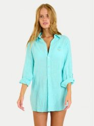 Banana Moon Koszula Garel Zelena MWW04 Turkusowy Regular Fit. Niebieskie koszule damskie Banana Moon, m, bez wzorów, z bawełny, bez kołnierzyka, bez ramiączek. Za 459.99 zł.