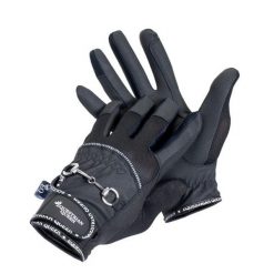 Rękawiczki do jazdy konnej damskie EQ.QUEEN Crete. Czarne rękawiczki damskie EQUESTRIAN QUEEN, bez wzorów. Za 106.99 zł.