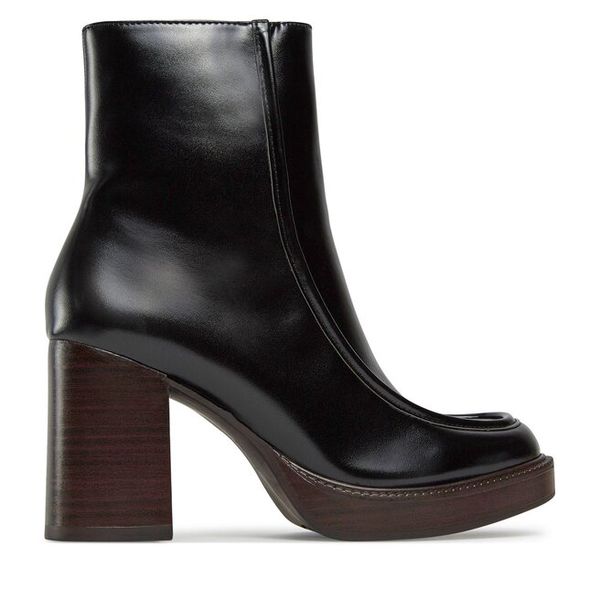 Botki Tamaris. Czarne botki damskie Tamaris, bez obcasa, na słupku, bez zapięcia. Za 259.99 zł.