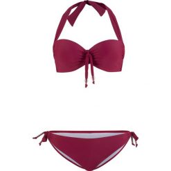 Bikini na fiszbinach (2 części) bonprix bordowy. Czerwone bikini bonprix. Za 89.99 zł.