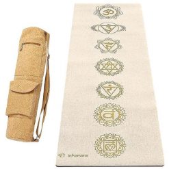 Mata do jogi z gumy i konopi 4,5 mm + torba ze skóry korkowej – 7 czakr złota. Żółte torby sportowe ACHAMANA, bez wzorów, z bawełny, duże. Za 529.00 zł.