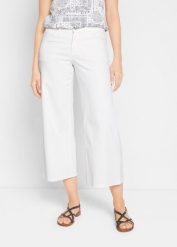 Jeansy culotte, mid waist (2 pary). Niebieskie jeansy damskie bonprix. Za 189.99 zł.