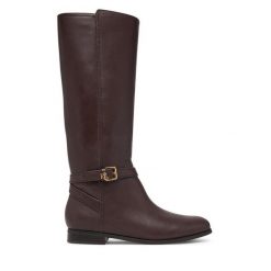 Oficerki LAUREN RALPH LAUREN. Brązowe kozaki damskie Lauren Ralph Lauren, bez obcasa, na płaskiej podeszwie, bez zapięcia. Za 1,299.00 zł.