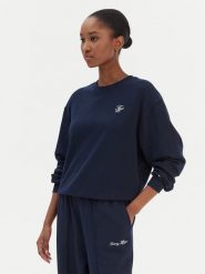 Tommy Hilfiger Bluza Script WW0WW49418 Granatowy Regular Fit. Niebieskie bluzy damskie Tommy Hilfiger, s, bez wzorów, z bawełny, bez kaptura. Za 329.99 zł.
