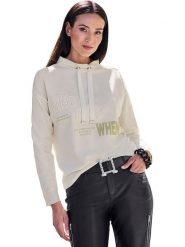 Heine Bluza w kolorze kremowym rozmiar: 48. Brązowe bluzy damskie Heine, bez wzorów, z bawełny, bez kaptura. Za 87.19 zł.