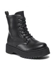 Jenny Fairy Trapery WSD1916-01P Czarny. Czarne trapery damskie Jenny Fairy, ze skóry, bez zapięcia. Za 159.99 zł.