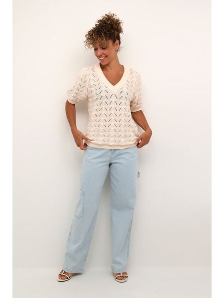 Kaffe Sweter w kolorze beżowym rozmiar: S. Brązowe swetry klasyczne damskie Kaffe, s, bez kołnierzyka. Za 131.43 zł.