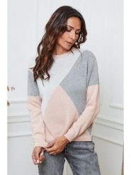 So Cachemire Sweter "Lanos" w kolorze jasnoróżowo-szaro-białym rozmiar: XL. Białe swetry klasyczne damskie So Cachemire, xl, z kaszmiru, bez kołnierzyka. Za 231.68 zł.