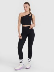 4F Legginsy treningowe szybkoschnące 4F x Anna Lewandowska - czarne XS. Czarne legginsy damskie 4F, s, bez wzorów, z dzianiny. Za 149.99 zł.