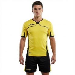 Zestaw piłkarski Setubal MC koszulka i spodenki żółto-czarne. Czarne spodenki sportowe damskie LEGEA, xl, bez wzorów, z bawełny, na fitness i siłownię. Za 56.00 zł.