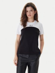 KARL LAGERFELD T-Shirt B1W17008 Czarny Regular Fit. Czarne t-shirty damskie KARL LAGERFELD, l, bez wzorów, z bawełny, bez kołnierzyka. Za 429.99 zł.