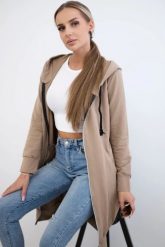 Bluza sukienkowa z kapturem camelowa. Bluzy damskie KESI, l, bez wzorów, z bawełny, z kapturem. Za 234.40 zł.