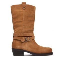 Kozaki Liu Jo. Brązowe kozaki damskie Liu Jo, bez obcasa, na słupku, bez zapięcia. Za 1,069.00 zł.