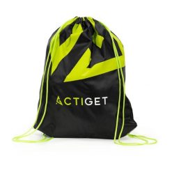 Worek plecak na buty odzież sportową torba ze ściągaczem na trening 20 L. Czarna torby sportowe ACTIGET, bez wzorów, z materiału. Za 6.95 zł.