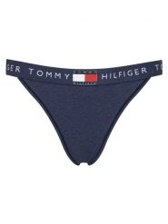 Tommy Hilfiger Stringi UW0UW06095 Granatowy. Niebieskie stringi Tommy Hilfiger, bez wzorów, z bawełny. Za 89.99 zł.