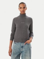 Guess Jeans Golf W6BR03 Z1246 Szary Regular Fit. Szare golfy damskie Guess Jeans, xl, z aplikacjami, z jeansu, bez ramiączek. Za 349.99 zł.