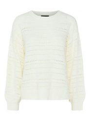 Pieces Sweter "Molly" w kolorze kremowym rozmiar: XS. Brązowe swetry klasyczne damskie Pieces, xs, bez kołnierzyka. Za 65.85 zł.