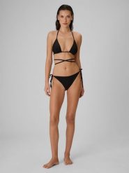 4F Dół od bikini damski - czarny S. Czarne bikini 4F, bez wzorów, z materiału. Za 49.99 zł.