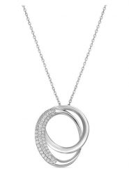 Luxenter Srebrny naszyjnik z elementem ozdobnym rozmiar: onesize. Szare naszyjniki damskie Luxenter, z cyrkonią, srebrne. Za 86.99 zł.