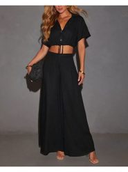 Milan Kiss Spodnie w kolorze czarnym rozmiar: M. Czarne spodnie materiałowe damskie Milan Kiss, bez wzorów, z materiału. Za 166.10 zł.