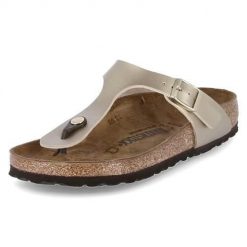 Japonki damskie Birkenstock Gizeh. Żółte klapki damskie Birkenstock, bez wzorów, z materiału, bez obcasa, bez zapięcia. Za 339.00 zł.
