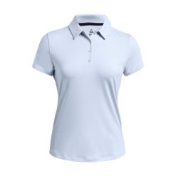 Damska koszulka polo Under Armour Playoff. Niebieskie koszulki damskie Under Armour, bez wzorów, bez kołnierzyka, bez ramiączek. Za 294.50 zł.
