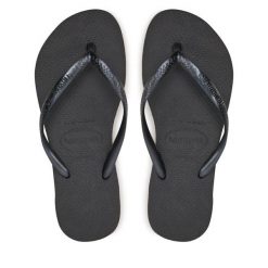 Japonki Havaianas. Czarne klapki damskie Havaianas, bez wzorów, bez obcasa, bez zapięcia. Za 79.99 zł.
