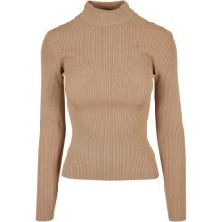 Damski sweter z prążkowanym golfem Urban Classics GT. Brązowe golfy damskie Urban Classics, bez wzorów, z dzianiny, bez ramiączek. Za 191.00 zł.