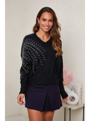 Soft Cashmere Sweter w kolorze czarnym rozmiar: 38/40. Czarne swetry klasyczne damskie Soft Cashmere, bez kołnierzyka. Za 184.85 zł.