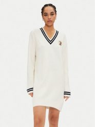 Tommy Jeans Sukienka dzianinowa DW0DW19810 Écru Relaxed Fit. Sukienki damskie Tommy Jeans, bez wzorów, z dzianiny, bez ramiączek. Za 309.99 zł.