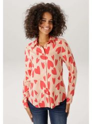 Aniston Bluzka w kolorze koralowo-jasnoróżowym rozmiar: 44. Różowe bluzki damskie Aniston, bez wzorów, z wiskozy, bez kołnierzyka, bez ramiączek. Za 130.99 zł.