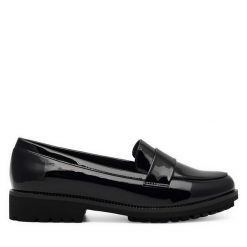 Lordsy Jenny Fairy. Czarne mokasyny damskie Jenny Fairy, bez wzorów, bez obcasa, bez zapięcia. Za 89.99 zł.