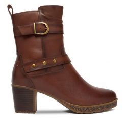 Botki Josef Seibel. Brązowe botki damskie Josef Seibel, bez obcasa, na słupku, bez zapięcia. Za 649.99 zł.