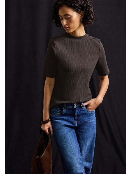 Cecil Koszulka w kolorze ciemnobrązowym rozmiar: 46. Brązowe koszulki damskie Cecil, bez wzorów, z bawełny, bez kołnierzyka, bez ramiączek. Za 65.54 zł.