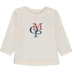 Koszulka w kolorze białym. Białe koszulki i t-shirty dziewczęce Marc O'Polo Junior, z nadrukiem, z bawełny, z okrągłym kołnierzem, z długim rękawem. W wyprzedaży za 42.95 zł.