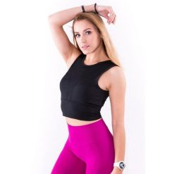 Stanik sportowy damski 2skin STUDIO TOP BLACK. Czarne biustonosze sportowe damskie 2SkIN, bez wzorów, z elastanu. W wyprzedaży za 79.00 zł.