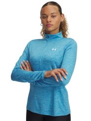 Under Armour Koszulka sportowa w kolorze błękitnym rozmiar: XS. Niebieskie koszulki sportowe damskie Under Armour, xs, bez wzorów, bez ramiączek, outdoorowe. Za 105.45 zł.