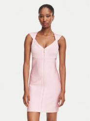Guess Sukienka koktajlowa W6YKAQ Z1265 Różowy Slim Fit. Czerwone sukienki damskie Guess, z aplikacjami, z wiskozy, wizytowe, bez ramiączek. Za 654.99 zł.